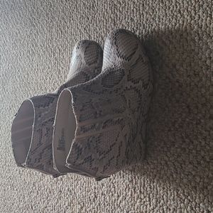 Snakeskin booties